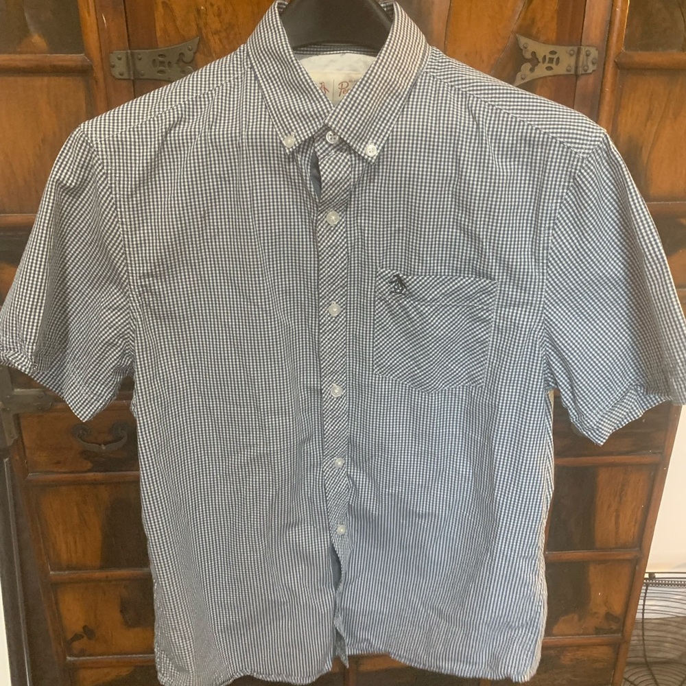Navy checkered Button shirt